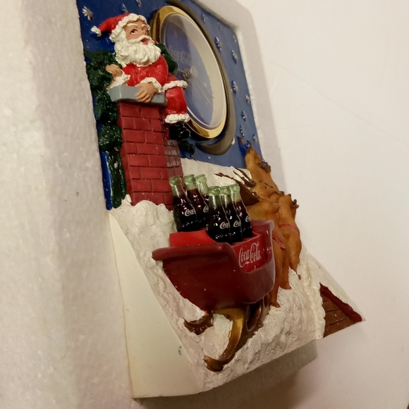 Vintage 1998 Coca-cola Holiday Clock Collectible Christmas Figurines Ceramic - Picture 6 of 8